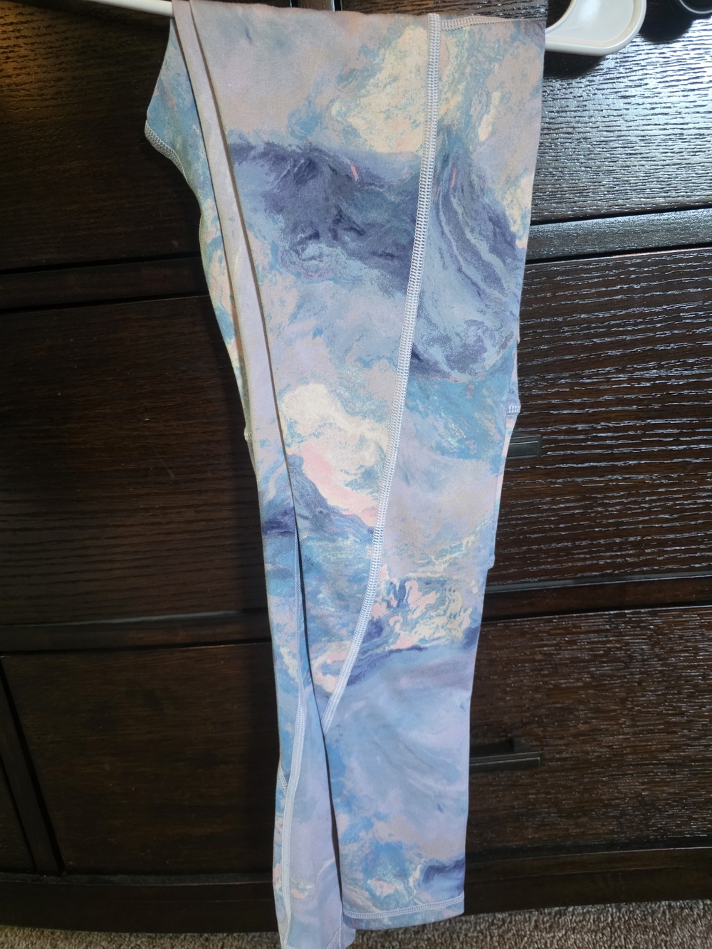 Victoria's Secret Marble Print Leggings in Pastel Blue & Pink